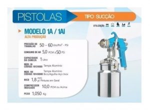 Pistola De Pintura Arprex Alta Produção Modelo 1a - Imagem 2
