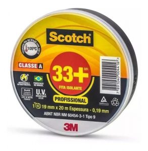 Fita Isolante 19mm X 20mt X 0.19mm 3m Scotch 33+ Classe A - Imagem 3