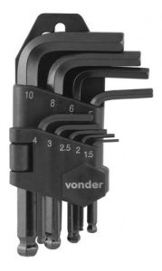 Jogo Chaves Allen Abaulada 1,5 Mm A 10 Mm Com 9 Pcs Vonder