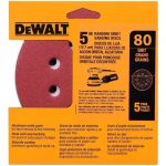 Lixa Disco Velcro Para Madeira 5  G80 Dw4301 Dewalt 5 Peças