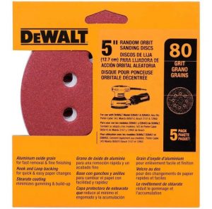 Lixa Disco Velcro Para Madeira 5  G80 Dw4301 Dewalt 5 Peças